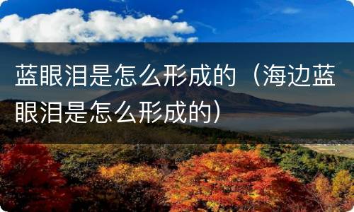 蓝眼泪是怎么形成的（海边蓝眼泪是怎么形成的）
