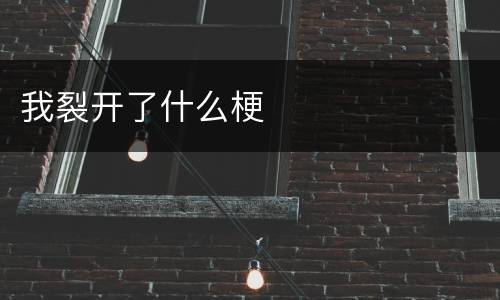 我裂开了什么梗