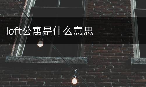 loft公寓是什么意思