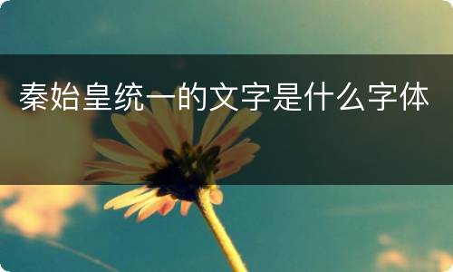 秦始皇统一的文字是什么字体