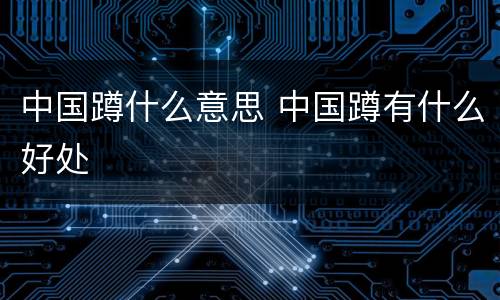 中国蹲什么意思 中国蹲有什么好处