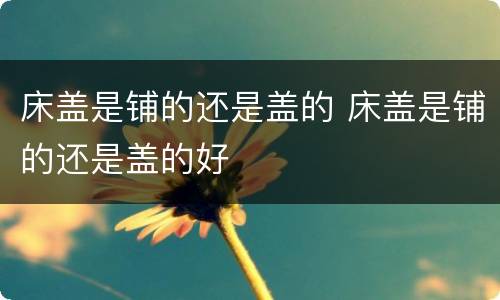 床盖是铺的还是盖的 床盖是铺的还是盖的好