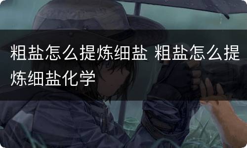 粗盐怎么提炼细盐 粗盐怎么提炼细盐化学