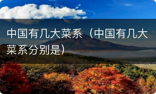 中国有几大菜系（中国有几大菜系分别是）