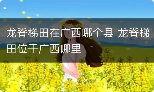 龙脊梯田在广西哪个县 龙脊梯田位于广西哪里