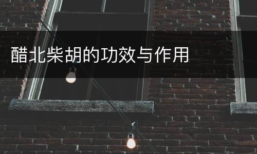 醋北柴胡的功效与作用