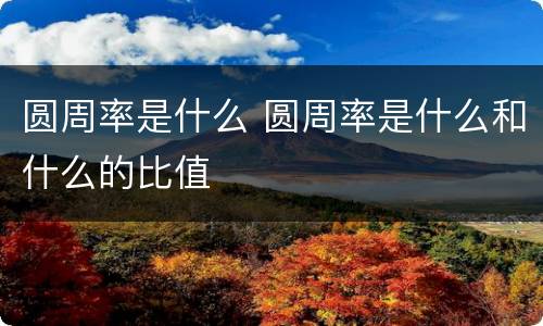 圆周率是什么 圆周率是什么和什么的比值