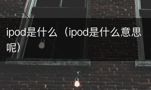 ipod是什么（ipod是什么意思呢）