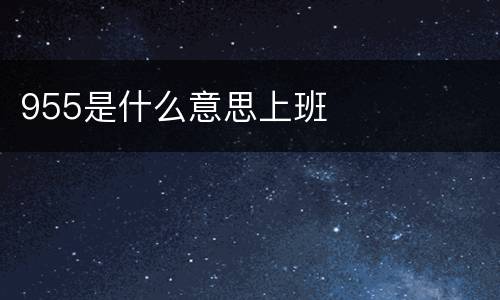 955是什么意思上班