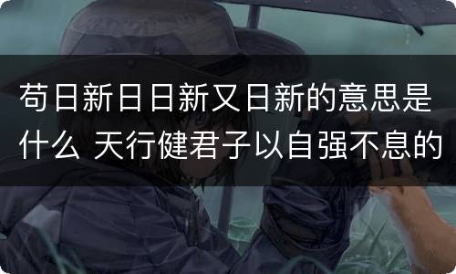 苟日新日日新又日新的意思是什么 天行健君子以自强不息的意思