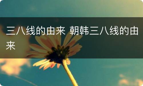 三八线的由来 朝韩三八线的由来