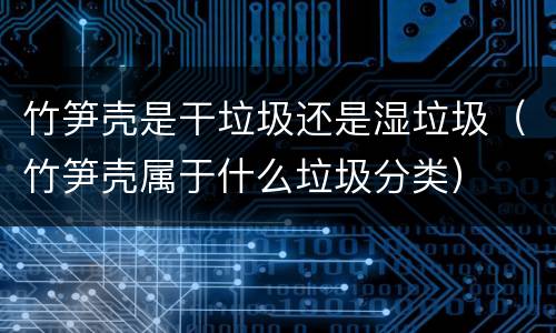 竹笋壳是干垃圾还是湿垃圾（竹笋壳属于什么垃圾分类）