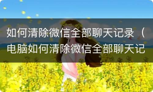 如何清除微信全部聊天记录（电脑如何清除微信全部聊天记录）