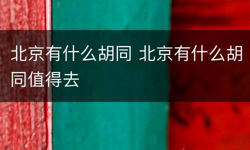 北京有什么胡同 北京有什么胡同值得去