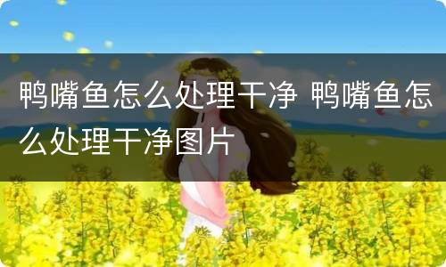 鸭嘴鱼怎么处理干净 鸭嘴鱼怎么处理干净图片