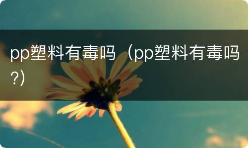 pp塑料有毒吗（pp塑料有毒吗?）