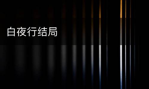 白夜行结局