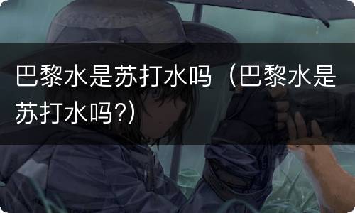 巴黎水是苏打水吗（巴黎水是苏打水吗?）