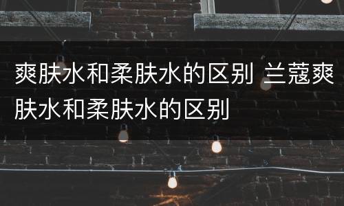 爽肤水和柔肤水的区别 兰蔻爽肤水和柔肤水的区别