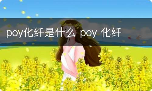 poy化纤是什么 poy 化纤