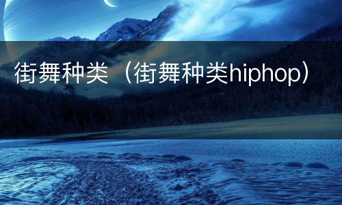 街舞种类（街舞种类hiphop）