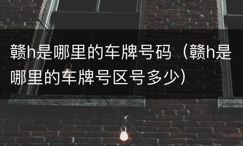 赣h是哪里的车牌号码（赣h是哪里的车牌号区号多少）