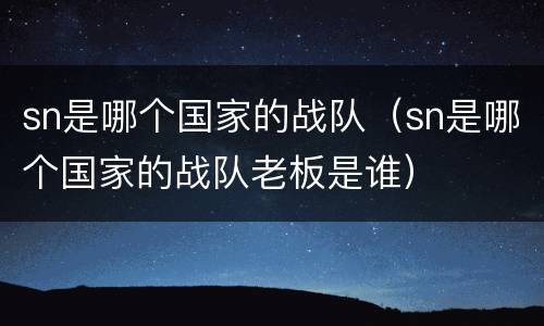 sn是哪个国家的战队（sn是哪个国家的战队老板是谁）