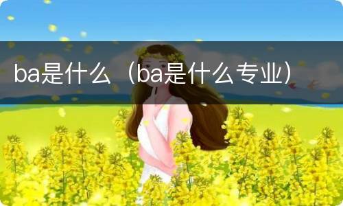 ba是什么（ba是什么专业）