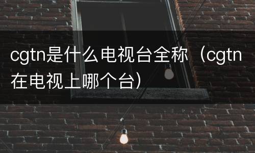 cgtn是什么电视台全称（cgtn在电视上哪个台）