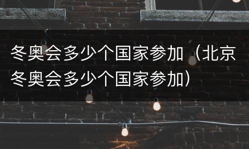 冬奥会多少个国家参加（北京冬奥会多少个国家参加）