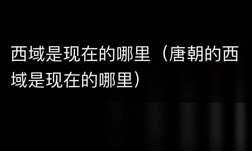 西域是现在的哪里（唐朝的西域是现在的哪里）