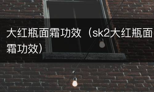 大红瓶面霜功效（sk2大红瓶面霜功效）