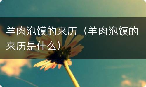 羊肉泡馍的来历（羊肉泡馍的来历是什么）