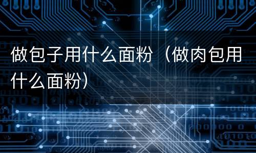 做包子用什么面粉（做肉包用什么面粉）