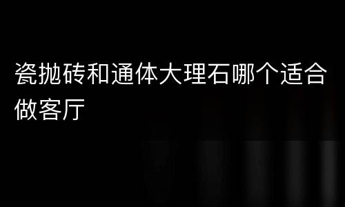 瓷抛砖和通体大理石哪个适合做客厅