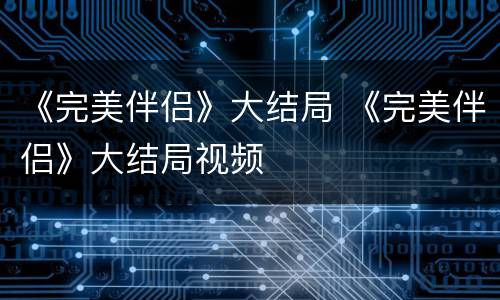 《完美伴侣》大结局 《完美伴侣》大结局视频