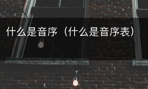 什么是音序（什么是音序表）