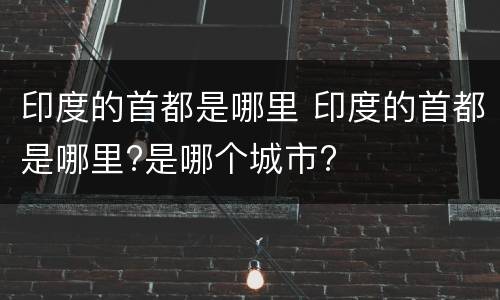 印度的首都是哪里 印度的首都是哪里?是哪个城市?