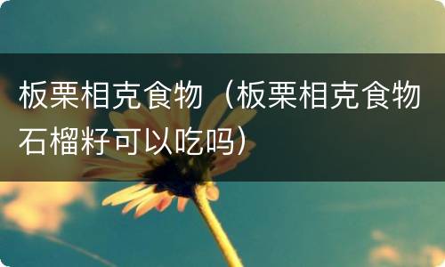 板栗相克食物（板栗相克食物石榴籽可以吃吗）