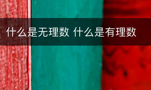 什么是无理数 什么是有理数