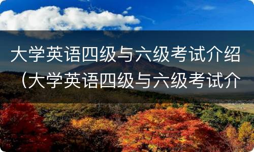 大学英语四级与六级考试介绍（大学英语四级与六级考试介绍对比）