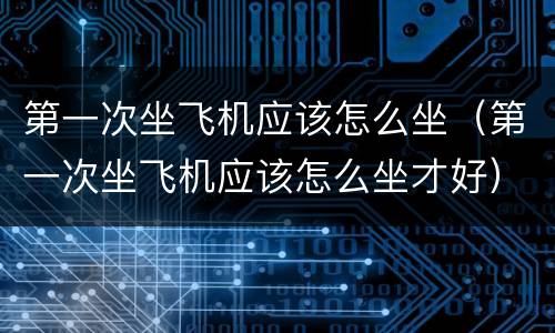第一次坐飞机应该怎么坐（第一次坐飞机应该怎么坐才好）