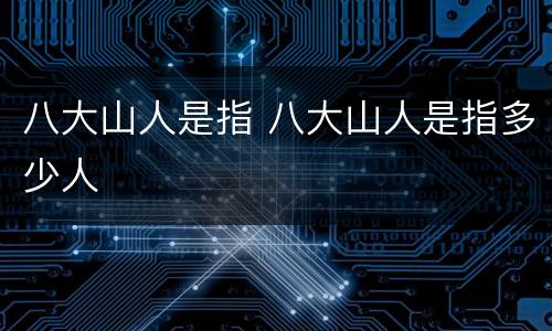 八大山人是指 八大山人是指多少人