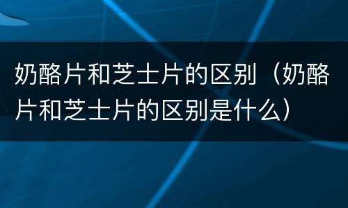 奶酪片和芝士片的区别（奶酪片和芝士片的区别是什么）
