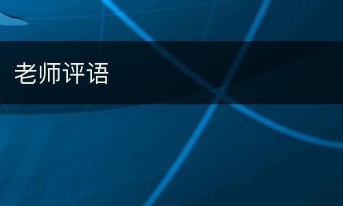 老师评语