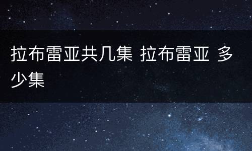 拉布雷亚共几集 拉布雷亚 多少集