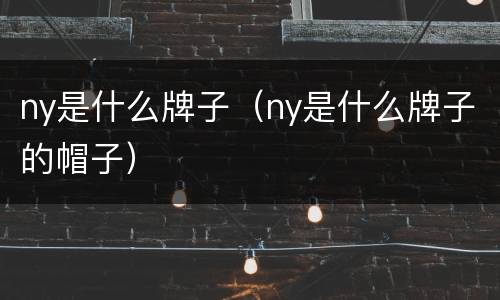 ny是什么牌子（ny是什么牌子的帽子）