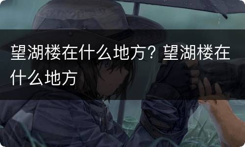 望湖楼在什么地方? 望湖楼在什么地方