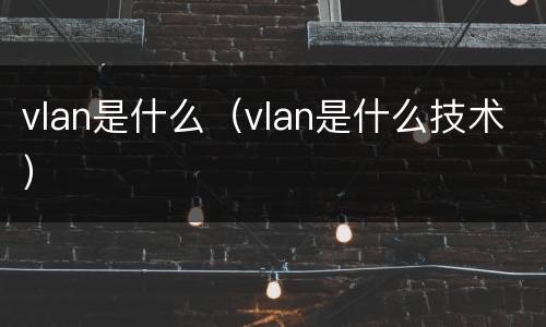 vlan是什么（vlan是什么技术）