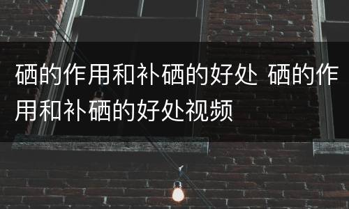 硒的作用和补硒的好处 硒的作用和补硒的好处视频